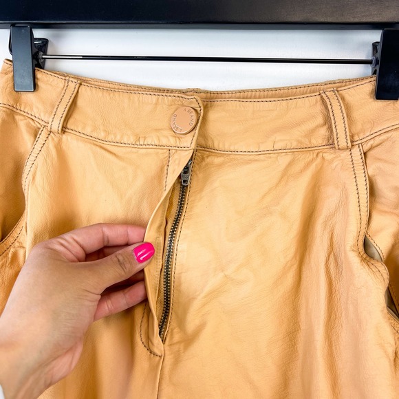 A. Brand Brazilian Brand (36) Fits W24 Leather Cargo Jogger Pants Beige Womens - Picture 3 of 12